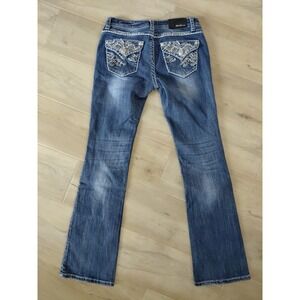 Vtg Lowrise Grace in LA Jeans Size 28 Embellished Bling Pockets Measures 28× 33‎